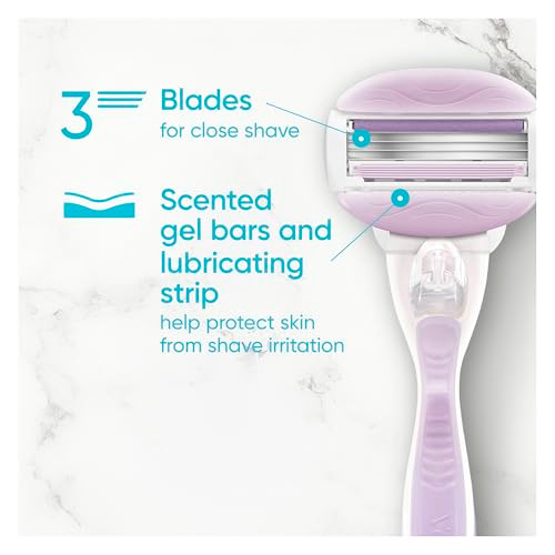 Gillette Venus ComfortGlide Freesia Womens Razor Refills 6 Refill Cartridges Fits Venus Reusable Razor Handles 3Bladed w