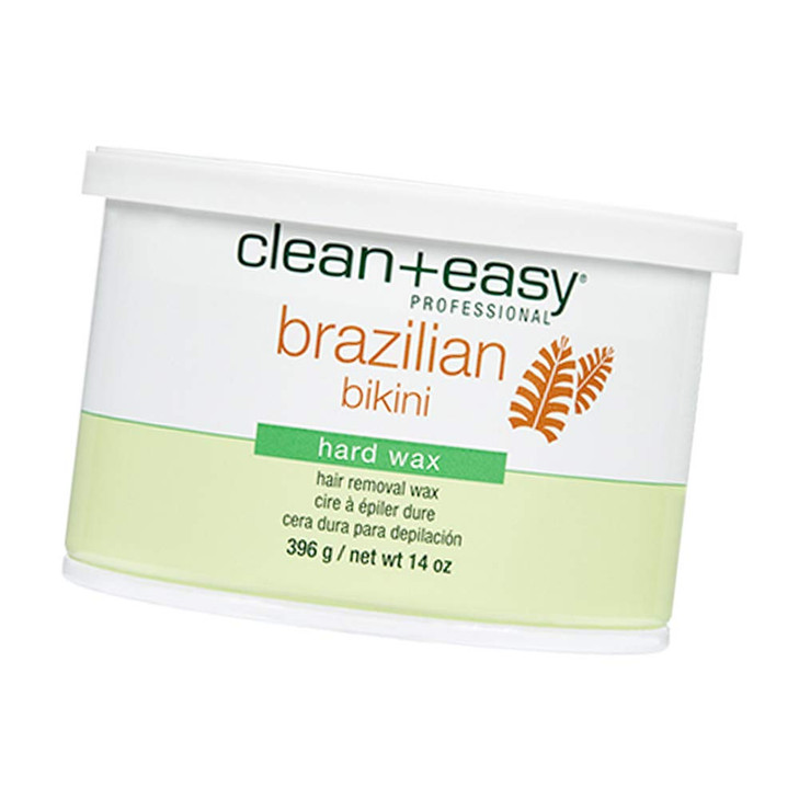Clean Easy Brazilian Wax Hard Wax Bikini Hair Removal for Intimate Areas NoStrip Formula for Coarse Hair 14 oz