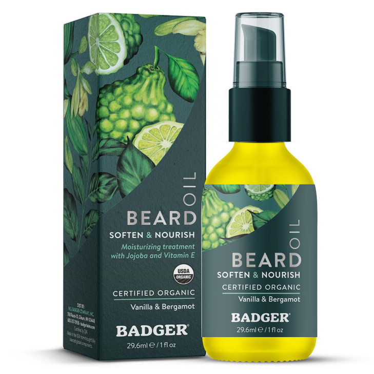 Badger Beard Oil Babassu Jojoba Certified Organic Premium Beard Conditioner Beard Oil for Dry Skin Beard Oil for Long Be