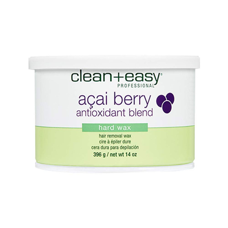 Clean Easy Acai Berry Hard Wax for Hair Removal NonStrip Depilatory Wax for Painless Full Body Face Bikini Brazilian Wax