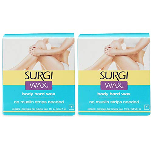 SurgiWax Microwave Hair Removal Hard Wax for Body 4Ounce Boxes Pack of 2