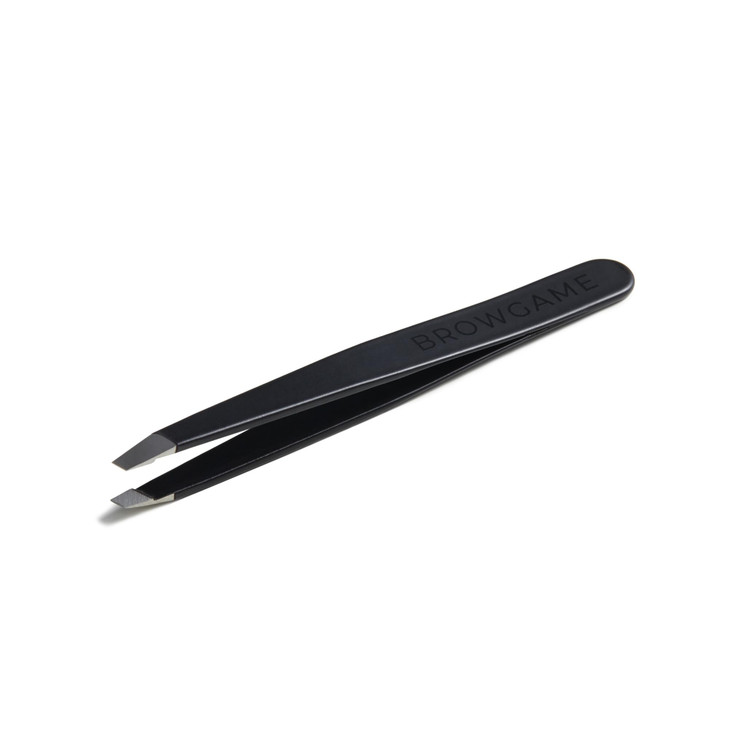Browgame Signature Slanted Tweezer Expertly Designed Brow Grooming Tool Easy Grip Handle For Precise Hair Removal Extra