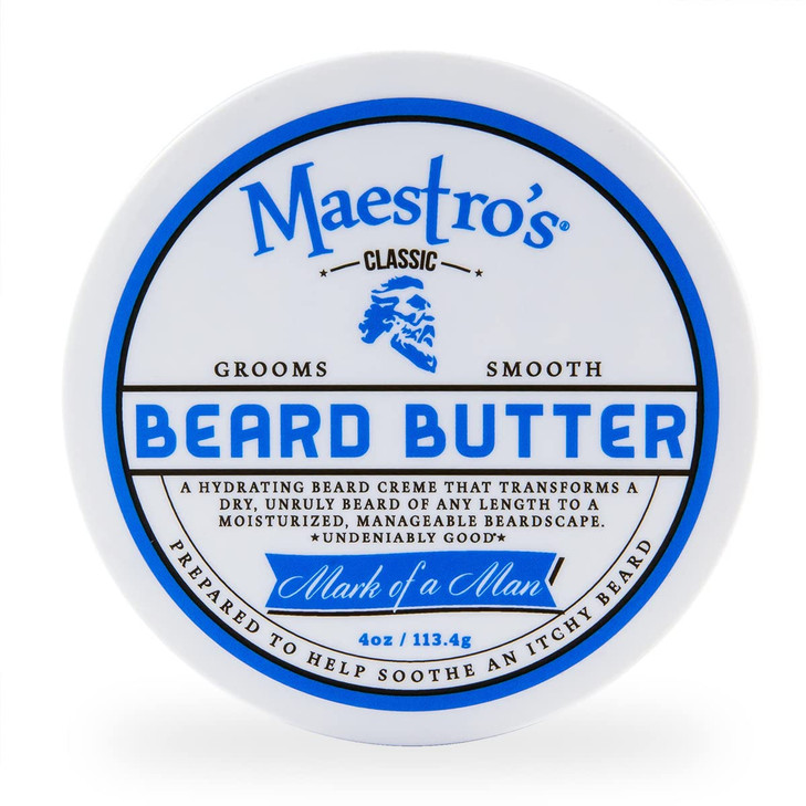 Maestros Classic BEARD BUTTER AntiItch Extra Soothing Hydrating Beard Creme For All Beard Types Lengths Mark of a Man Bl