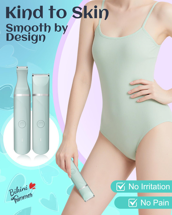 Bikini Trimmer WomenElectric Razor for Pubic Hair Womens Foil Shaver Rechargeable Shaver Removal with Snapin Ceramic Bla