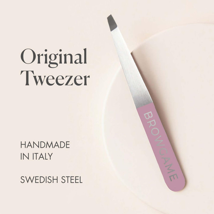 Browgame Original Slanted Tweezer Precise Extra Sharp Plucking Tool For Easy Painless Hair Removal Easy Grip For Meticul