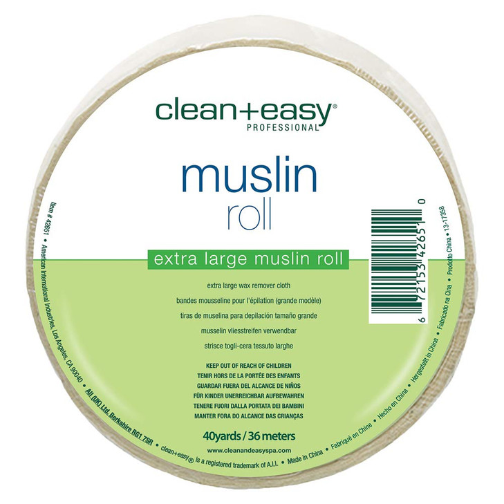 Clean Easy Muslin Wax Strips Extra Large Wax Strip Roll for Full Body Facial Hair Removal 35 x 40 Yards