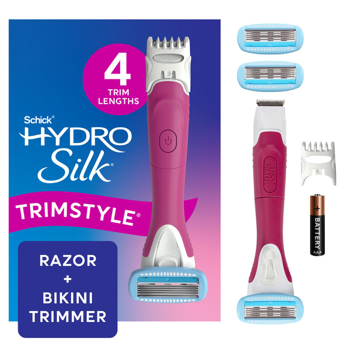 Schick Hydro Silk TrimStyle Razor with Bikini Trimmer for Women 2in1 Bikini Razor for Women and Womens Trimmer for Pubic