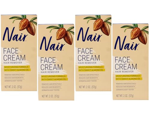 Nair Hair Removal Cream for Face with Special Moisturizers 2Ounce Bottles Pack of 4