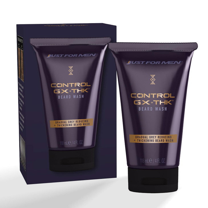Just for Men Control GX THK Thickening Beard Wash with Grey Reduction Alpha Keratin Helps Beard Growth Thickens Hair Up