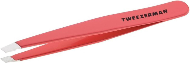 Tweezerman Stainless Steel Slant Tweezer Eyebrow Tweezers for Women and Men Geranium