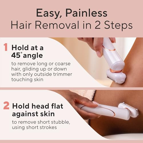 Finishing Touch Flawless Legs Electric Razor for Women Pivoting Head Leg Hair Remover with LED Light for Instant and Pai