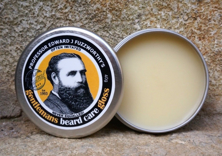 Professor Fuzzworthys Beard Balm Gloss Leave In Conditioner All Natural Organic Beard Care with Leatherwood Honey Essent