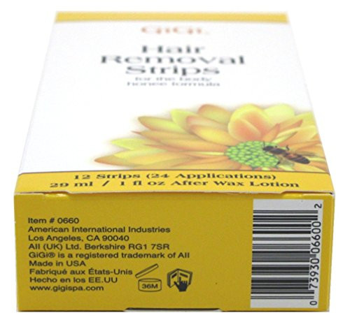 Gigi Strips Body Hair Removal 12 Strips 24 Applications 2 Pack