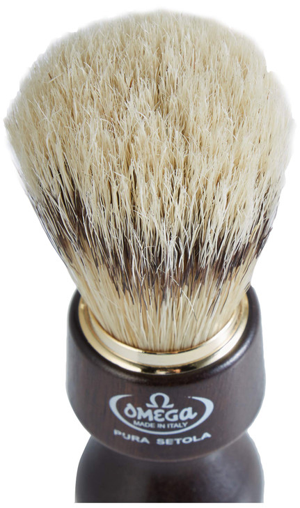 Omega 26 Shaving Brush in Pure Bristle Dark Brown