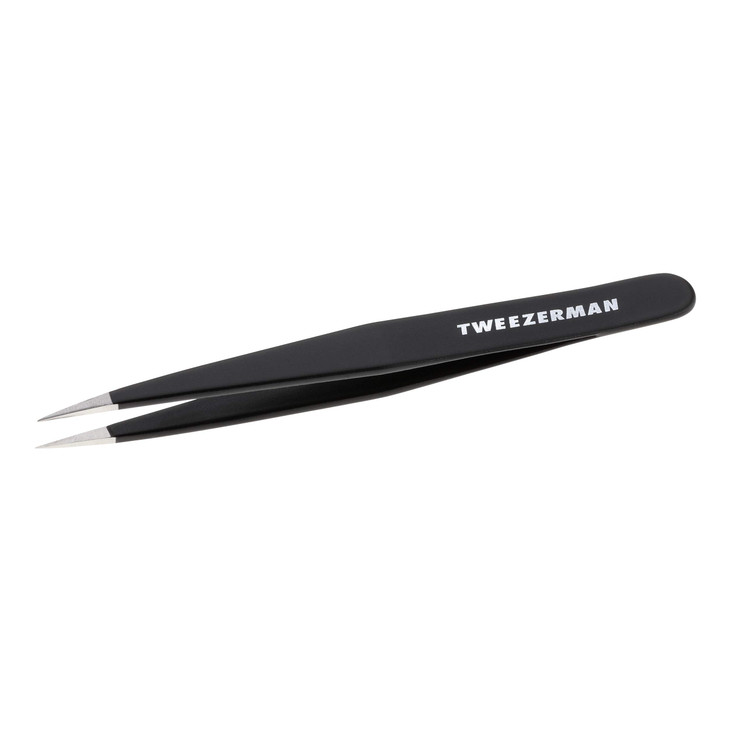 Tweezerman Stainless Steel Point Tweezer Eyebrow Precision Tweezers Facial and Ingrown Hair Removal Midnight Sky