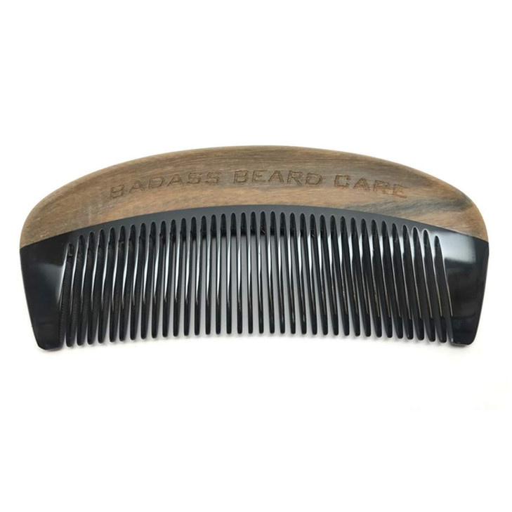 Badass Beard Care Black Series Fine Tooth Ox Horn Comb For Men 100 Ox Horn Sandalwood Hand Made Sanded and Polished