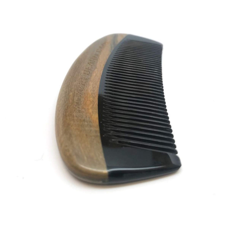 Badass Beard Care Black Series Fine Tooth Ox Horn Comb For Men 100 Ox Horn Sandalwood Hand Made Sanded and Polished