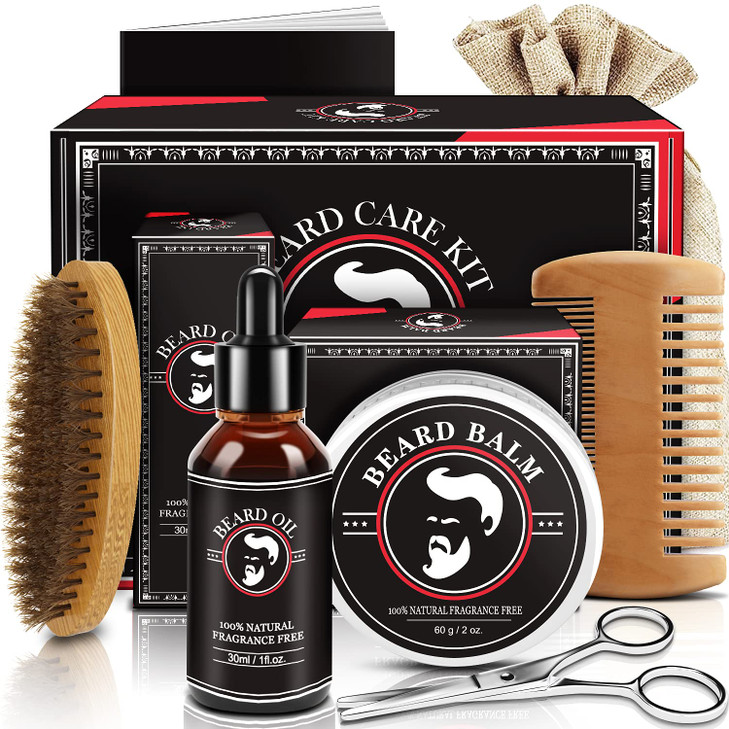 Valentines Gifts for Him Beard Kit for Men Beard Growth and Grooming Kit wBeard Oil Beard Balm Beard Brush Beard Comb Be