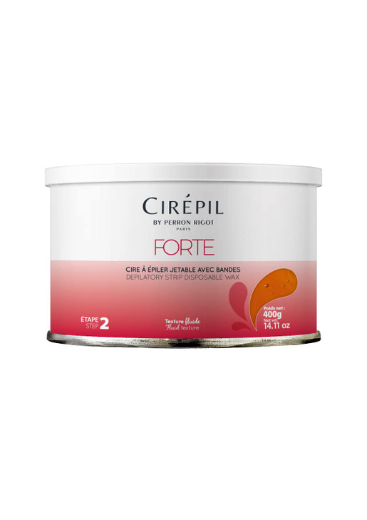 Cirepil Forte 400g 1411 oz Soft Wax Tin Strong Strip Wax for Coarse Resistant Hair Classic Honey Texture Effective for M