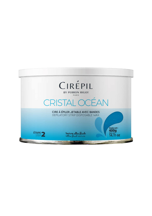 Cirepil Cristal Ocean 400g 1411 oz Soft Wax Tin Hypoallergenic RosinFree Strip Wax for Sensitive Skin Unscented Professi