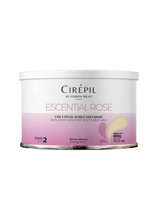 Cirepil Escential Rose 400g 1411 oz Hard Wax Tin Creamy Stripless Wax for Sensitive Areas Effective on Short Shaved Hair