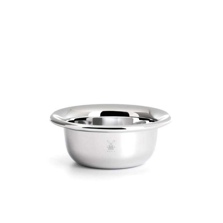 MHLE Shaving Soap Dish Chrome Plated Stainless Steel Bowl Luxury Shave Accessory for Men