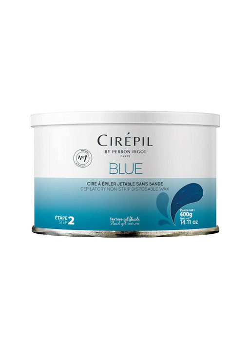 Cirepil Blue 400g 1411 oz Hard Wax Tin Face Body Wax Unscented No Strip Needed Perfect for Sensitive Skin Brazilian Waxi