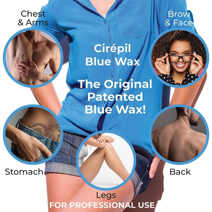 Cirepil Blue 400g 1411 oz Hard Wax Beads Bag Face Body Wax Unscented No Strip Needed Perfect for Sensitive Skin Brazilia