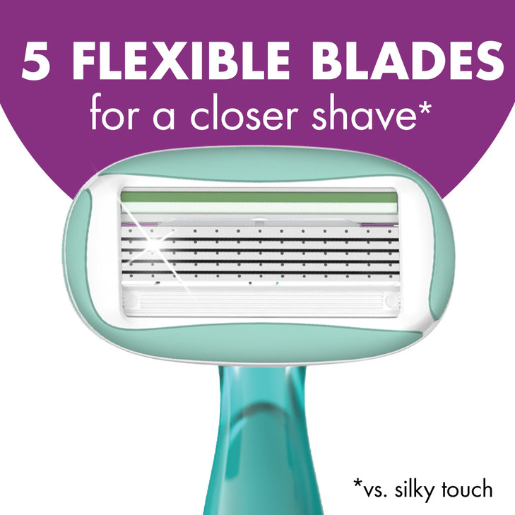 BIC Soleil 5 Sensitive Womens Disposable 5 Blade Razors 360 Degree Moisture Strips AntiSlip Grip 10Pack