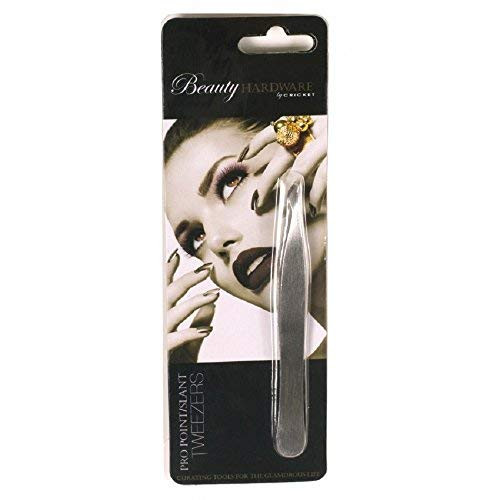 Cricket Beauty Hardware Pro PointSlant Tweezers Professional Hair Removal Tool wPrecision Slanted Tip Durable German Sta