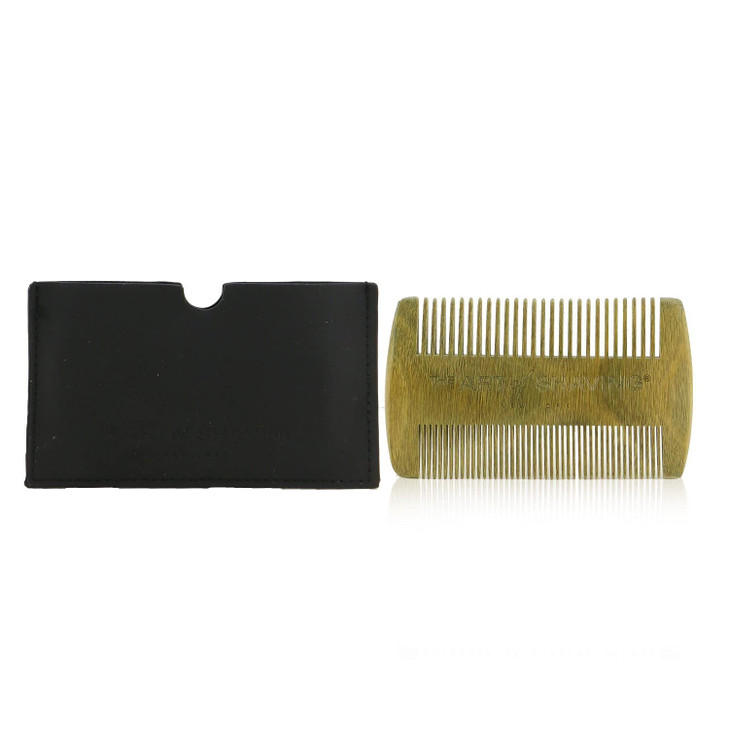 The Art of Shaving Beard Comb Natural Sandalwood Comb Dual Fine Coarse Comb Widths Suitable for All Hair Types 1 Count P