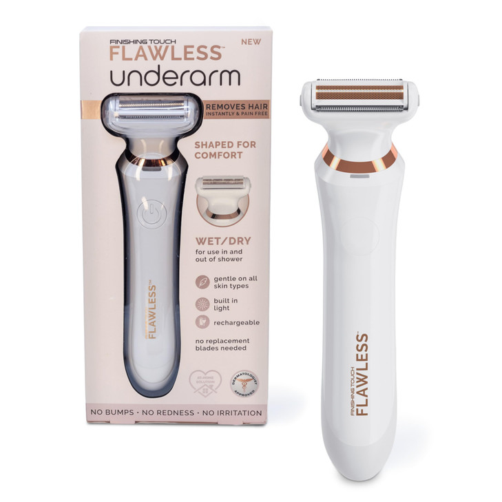 Finishing Touch Flawless Underarm Hair Removal Electric Razor Device Designed to Shave and Contour Womens Sensitive Unde