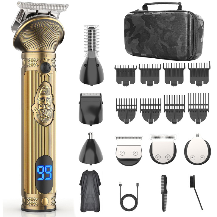 REHOYO Beard Trimmer for Men Travel Electric Shavers for Men with Case Cordless Hair Clipper Mens Grooming Kit for Musta