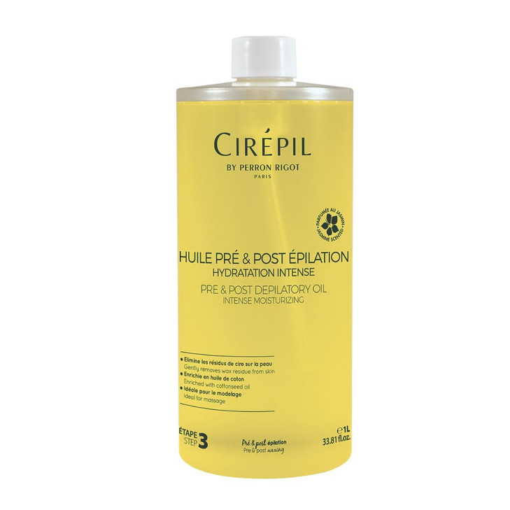 Cirepil Pre Post Depilatory Oil Protects Skin for Comfortable Waxing Removes Wax Residue Soothing Jasmine Scented Formul