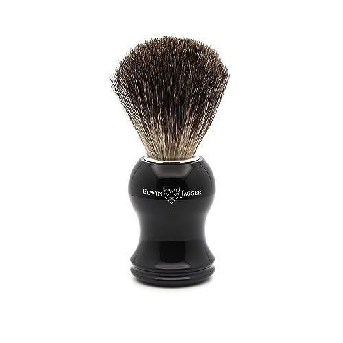 Edwin Jagger 81P36AMZ Classic Badger Shaving Brush for Shaving Cream or Soap for Men Black