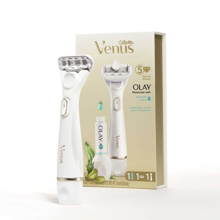 Gillette Venus Radiant Skin Moisturizing Womens Razor For Dry And Sensitive Skin With Olay Moisturizer Dispenser 1 Serum