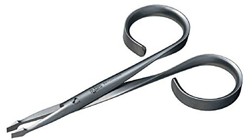 Rubis Stainless Steel Slanted Tweezers with Scissor Handles for Precise Eyebrows and Hair Removal 1K603 SilverRubis Swit