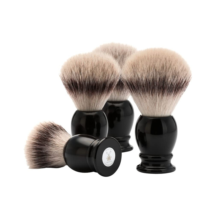 MHLE Classic Silvertip Badger Fiber Brush HighGrade Black Resin Handle Luxury Shave Accessory for Men