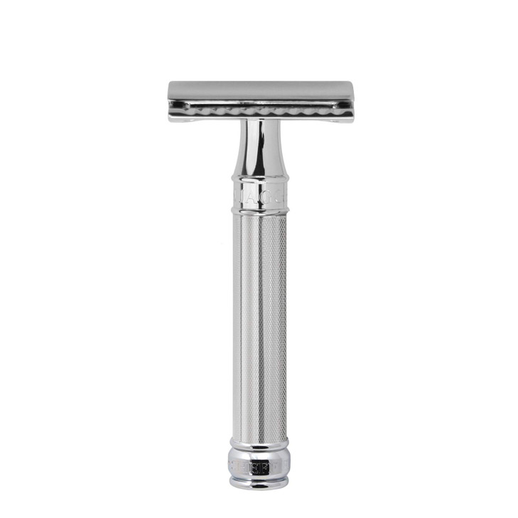 Edwin Jagger Double Edge Safety Razor With Long Handle Blue Barley