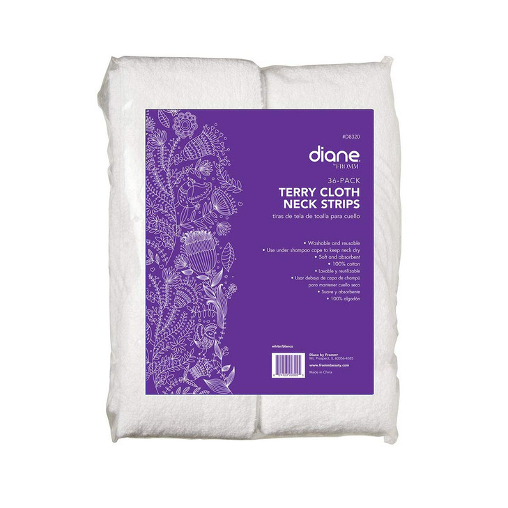 Diane Terry Cloth Neck Strips Fast Drying Towel for Neck Use at Barber Shop Salon Spa Extra Durable Absorbent White 36 C
