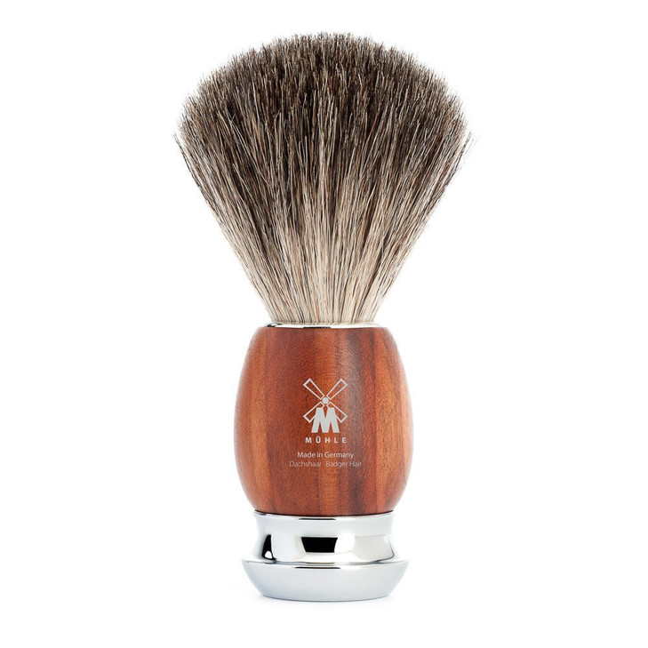MHLE VIVO Plum Wood Pure Badger Shaving Brush Luxury Shave Brush for Men Rich Lather