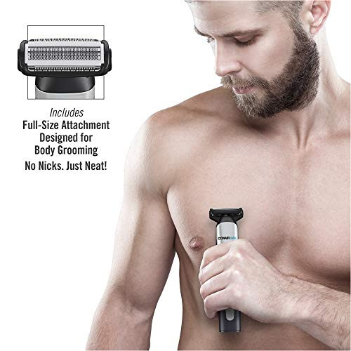 ConairMAN AllinOne Beard Trimmer for Men For Body Face Ear and Nose Hair Trimmer 8 piece Mens Grooming Kit Lithium Batte