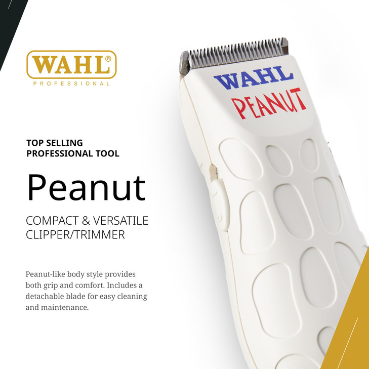 Wahl Professional Peanut ClipperTrimmer White Versatile Lightweight Powerful Rotary Motor