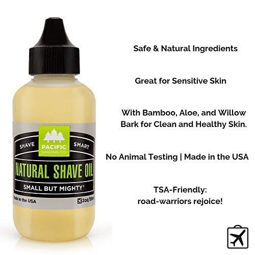 Pacific Shaving Company Natural Shaving Oil Shaving Oil for Men Women Avocado Oil Sunflower Seed Oil Vitamin E Oil for F