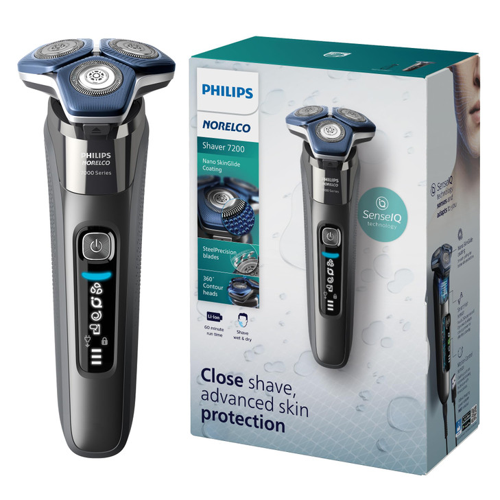 Philips Norelco Shaver 7200 Rechargeable Wet Dry Electric Shaver with SenseIQ Technology and Popup Trimmer S788782