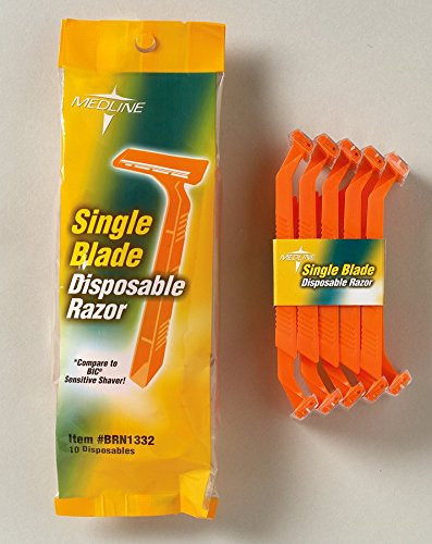 Medline Disposable Facial Razors with Single Blade Blue Pack of 500
