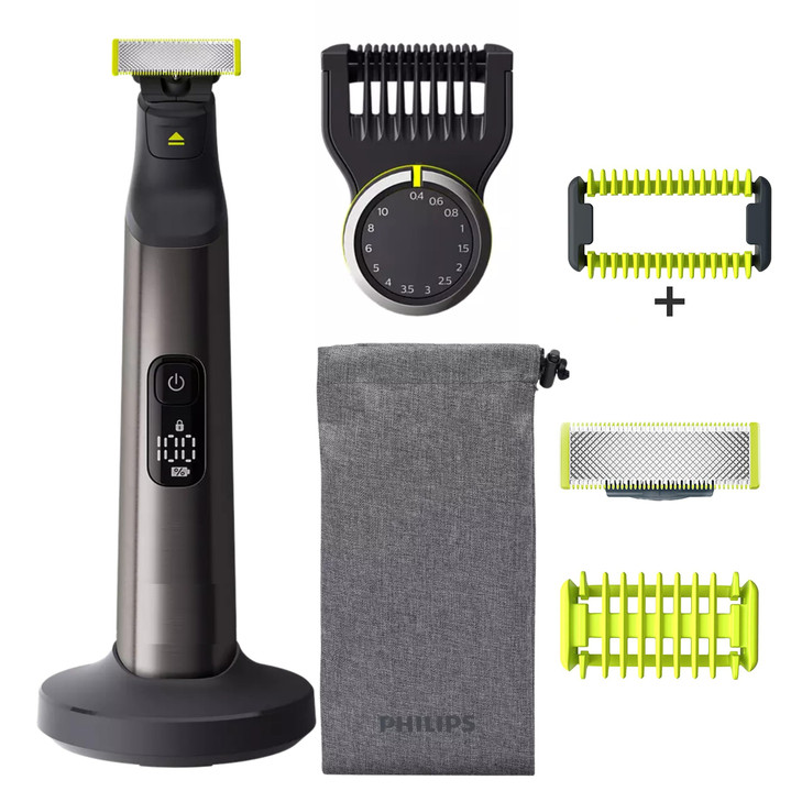 Philips Norelco OneBlade Pro Kit Hybrid Electric Trimmer and Shaver with Charging Stand and Precision Comb QP6550 OneBla