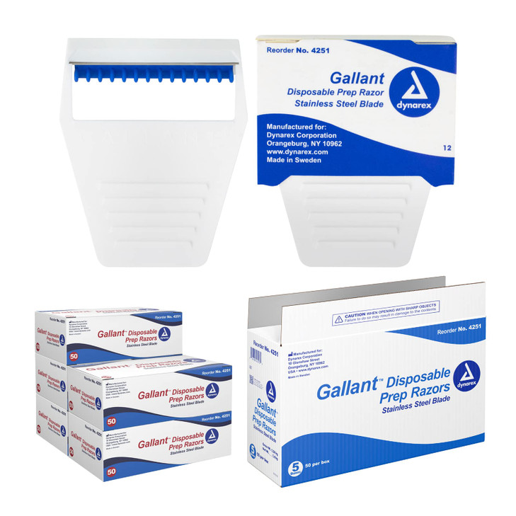 Dynarex Gallant Disposable Prep Razors Disposable Razors with Open Design Ergonomic Surgical Prep Razors 1 Case of 250 5