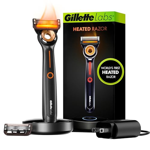 Gillette Heated Razor for Men Starter Shave Kit by GilletteLabs 1 Handle 2 Razor Blade Refills 1 Charging Dock