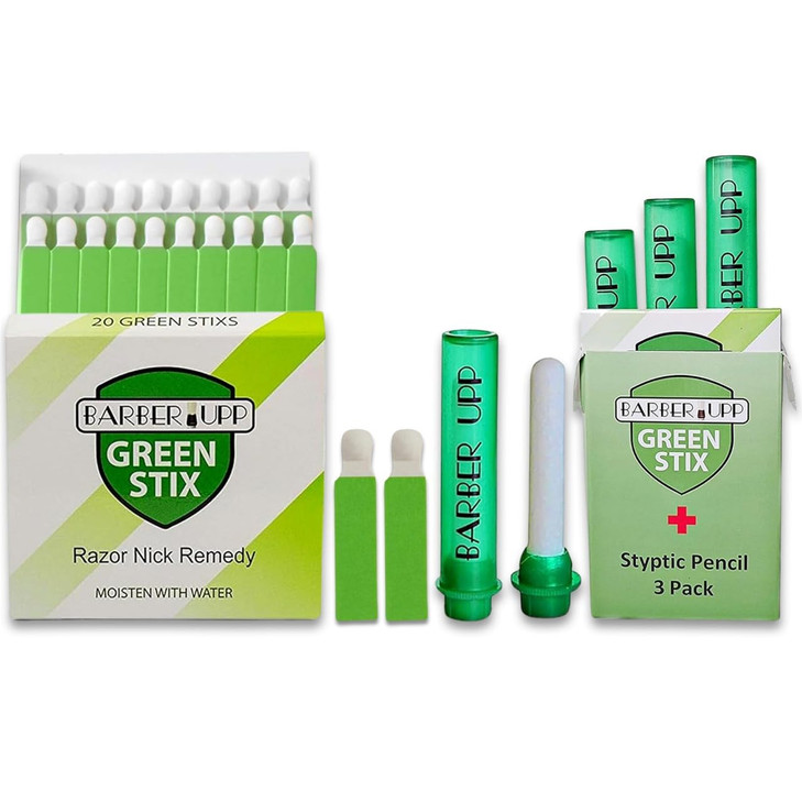 Green Stix Styptic Pencil Set 3 Pencils 20 Aluminum Sulfate Sticks to Block Stop Bleeding Fast From Razor Shaving Nicks